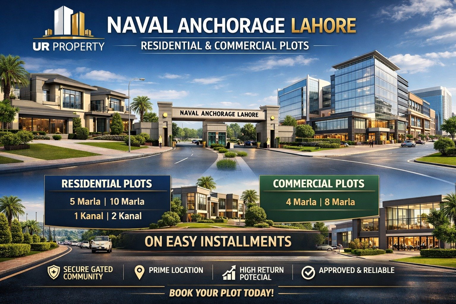5 Marla residential plot in Naval Anchorage Lahore gated community