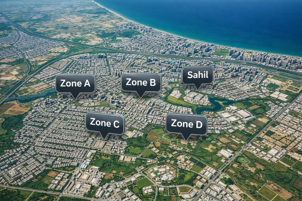 Aeriel View of DHA Phase 8 all zones