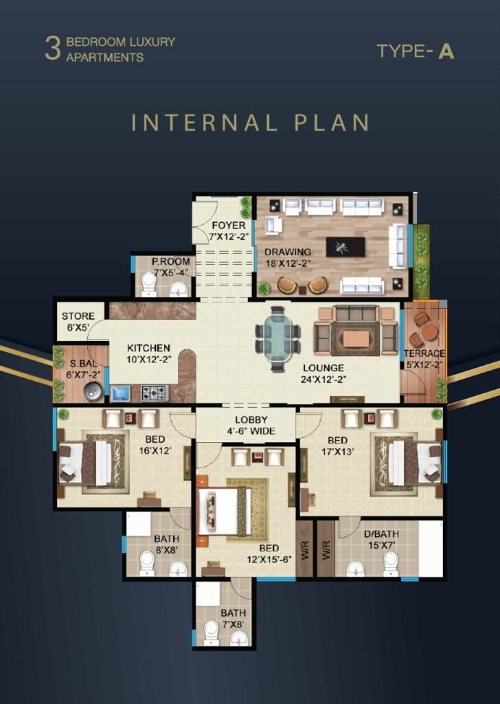 Saima Defence Mall & Residency Apartment Floor Plan