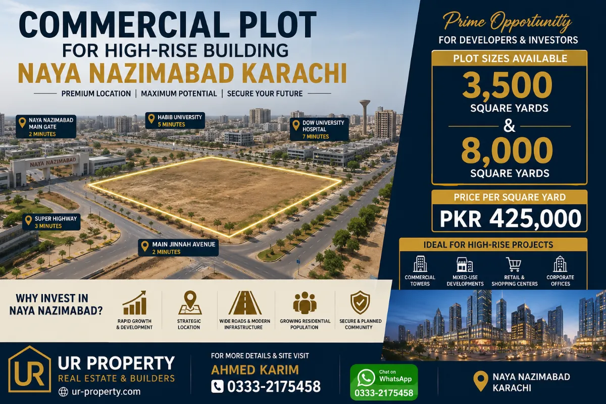 commercial plot for high-rise development in Naya Nazimabad Karachi
