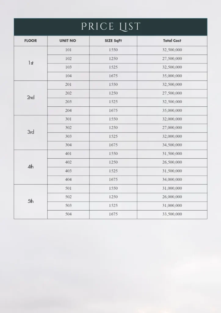 ANUM RESIDENCY PHASE II BROCHURE Payment Plan