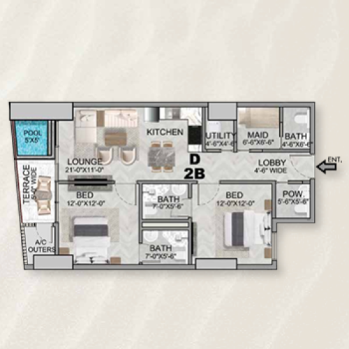 AA Beach Front 2B Type D FP