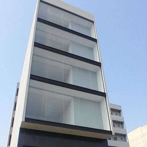 Commercial building for rent in DHA Phase 8 Karachi glass elevation