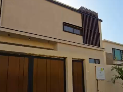 Front view of 500 yard bungalow in DHA Phase 6 Karachi