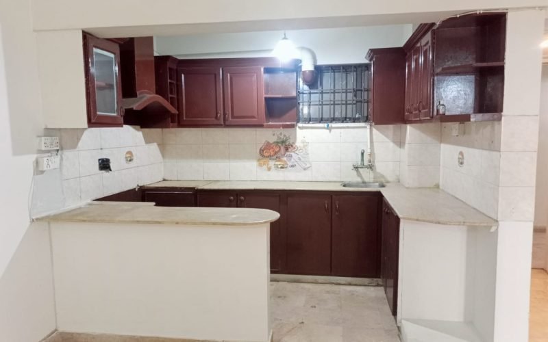 Interior of 2-bedroom apartment with marble flooring