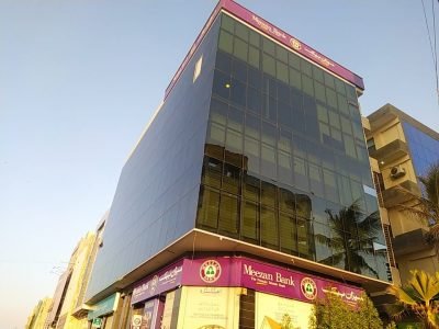 Exterior view of brand new office building at Khayaban-e-Shamsheer Saba Commercial