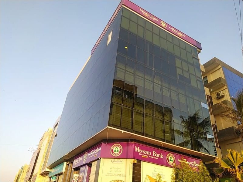 Exterior view of brand new office building at Khayaban-e-Shamsheer Saba Commercial